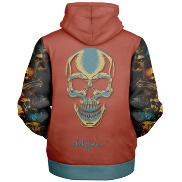 Chokefish™ Microfleece Zip-Up Hoodie Skulls-001